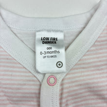 Load image into Gallery viewer, Girls Target, pink stripe cotton romper, EUC, size 000,  