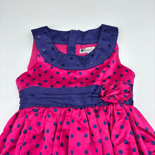 Load image into Gallery viewer, Girls Patch Princess, lined pink &amp; purple spot party dress, FUC, size 2, L: 47cm