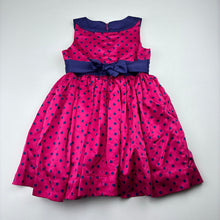 Load image into Gallery viewer, Girls Patch Princess, lined pink &amp; purple spot party dress, FUC, size 2, L: 47cm
