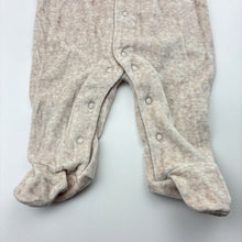 Load image into Gallery viewer, Unisex Dymples, beige soft velour romper, EUC, size 000,  