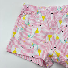 Load image into Gallery viewer, Girls Kids &amp; Co, pink stripe cotton shorts,unicorns, GUC, size 00,  