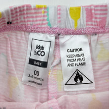 Load image into Gallery viewer, Girls Kids &amp; Co, pink stripe cotton shorts,unicorns, GUC, size 00,  