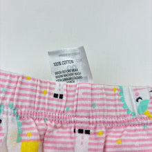 Load image into Gallery viewer, Girls Kids &amp; Co, pink stripe cotton shorts,unicorns, GUC, size 00,  