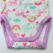 Load image into Gallery viewer, Girls Dymples, cotton singletsuit / romper,unicorns, EUC, size 00,  