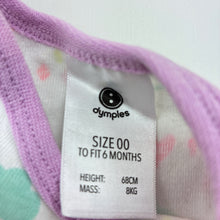 Load image into Gallery viewer, Girls Dymples, cotton singletsuit / romper,unicorns, EUC, size 00,  