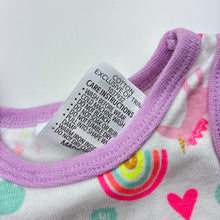 Load image into Gallery viewer, Girls Dymples, cotton singletsuit / romper,unicorns, EUC, size 00,  