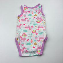 Load image into Gallery viewer, Girls Dymples, cotton singletsuit / romper,unicorns, EUC, size 00,  