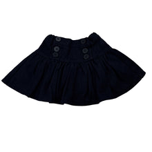Load image into Gallery viewer, Girls Fresh Baked, dark navy 100% wool skirt, adjustable, L: 25cm, GUC, size 0,  