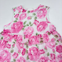 Load image into Gallery viewer, Girls Original Marines, cotton lined lightweight floral dress, GUC, size 00, L: 38cm