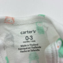 Load image into Gallery viewer, Girls Carters, white cotton long sleeve top,owls, EUC, size 000,  