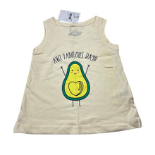 Load image into Gallery viewer, Girls H&amp;T, cream cotton top,avocado, NEW, size 1,  