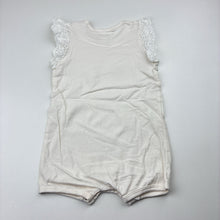 Load image into Gallery viewer, Girls Baby Berry, stretchy romper,broderie trim, FUC, size 00,  