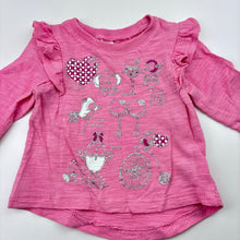Load image into Gallery viewer, Girls Dymples, pink cotton long sleeve top,birds, GUC, size 00,  