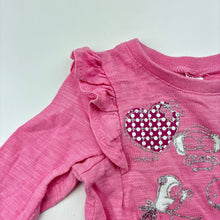 Load image into Gallery viewer, Girls Dymples, pink cotton long sleeve top,birds, GUC, size 00,  