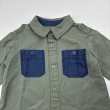 Load image into Gallery viewer, Boys Target, khaki cotton long sleeve shirt, NEW, size 1,  
