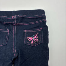 Load image into Gallery viewer, Girls Mango, cropped stretchy denim leggings, Inside leg: 17cm, EUC, size 1,  
