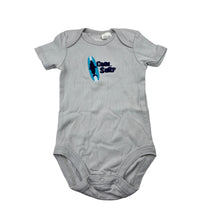 Load image into Gallery viewer, Boys Pekkle, grey cotton bodysuit / romper, surf, GUC, size 00,  