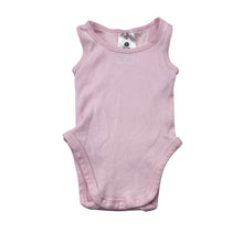Load image into Gallery viewer, Girls Dymples, pink ribbed cotton singletsuit / romper, EUC, size 000,  