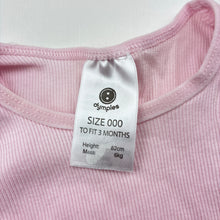 Load image into Gallery viewer, Girls Dymples, pink ribbed cotton singletsuit / romper, EUC, size 000,  