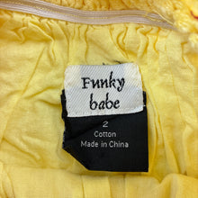 Load image into Gallery viewer, Girls Funky Babe, lined yellow cotton skirt,elasticated, FUC, size 2,  