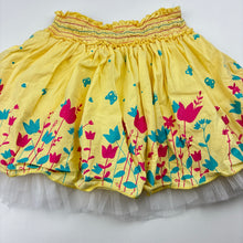 Load image into Gallery viewer, Girls Funky Babe, lined yellow cotton skirt,elasticated, FUC, size 2,  
