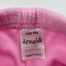 Load image into Gallery viewer, Girls Dymples, pink ribbed pants / bottoms, GUC, size 000,  