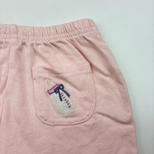 Load image into Gallery viewer, Girls Chickeeduck, pink cotton shorts,elasticated, GUC, size 000-00,  