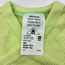 Load image into Gallery viewer, Unisex Uniqlo, green lightweight cotton bodysuit / romper, EUC, size 000,  