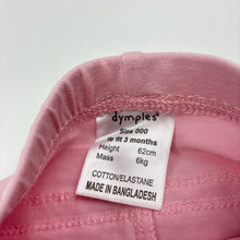 Load image into Gallery viewer, Girls Dymples, pink stretchy ruffle leggings / bottoms, EUC, size 000,  