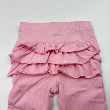 Load image into Gallery viewer, Girls Dymples, pink stretchy ruffle leggings / bottoms, EUC, size 000,  