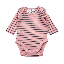 Load image into Gallery viewer, Girls Tiny Little Wonders, pink &amp; grey cotton bodysuit / romper, EUC, size 0000,  