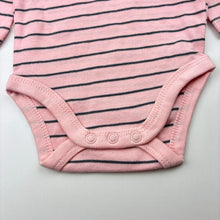 Load image into Gallery viewer, Girls Tiny Little Wonders, pink &amp; grey cotton bodysuit / romper, EUC, size 0000,  