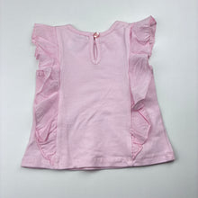 Load image into Gallery viewer, Girls Dymples, pink ruffle t-shirt / top,butterflies, EUC, size 00,  