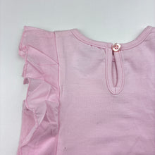 Load image into Gallery viewer, Girls Dymples, pink ruffle t-shirt / top,butterflies, EUC, size 00,  