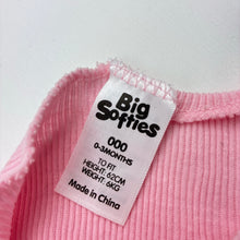 Load image into Gallery viewer, Girls Big Softies, pink ribbed cotton singlet top, GUC, size 000,  