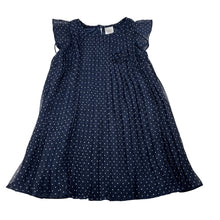 Load image into Gallery viewer, Girls Target, lined pleated navy party dress, GUC, size 1, L: 48cm