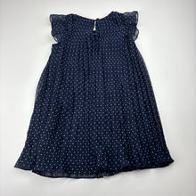 Load image into Gallery viewer, Girls Target, lined pleated navy party dress, GUC, size 1, L: 48cm