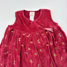 Load image into Gallery viewer, Girls Humphrey's Corner, vintage, lined embroidered velour dress, GUC, size 0, L: 42cm
