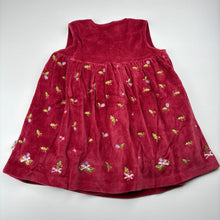 Load image into Gallery viewer, Girls Humphrey's Corner, vintage, lined embroidered velour dress, GUC, size 0, L: 42cm