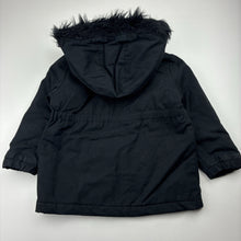 Load image into Gallery viewer, Girls Kids &amp; Co, black hooded jacket / coat, GUC, size 2,  