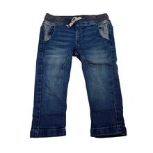 Load image into Gallery viewer, Boys Target, blue stretch denim jeans,elasticated, GUC, size 1,  
