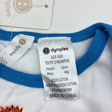 Load image into Gallery viewer, Boys Dymples, soft cotton bodysuit / romper, monsters, NEW, size 000,  
