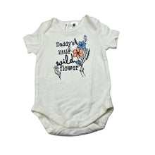 Load image into Gallery viewer, Girls Dymples, white soft cotton bodysuit / romper,flowers, EUC, size 00,  