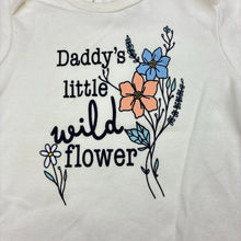 Load image into Gallery viewer, Girls Dymples, white soft cotton bodysuit / romper,flowers, EUC, size 00,  