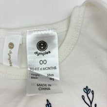 Load image into Gallery viewer, Girls Dymples, white soft cotton bodysuit / romper,flowers, EUC, size 00,  