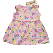Load image into Gallery viewer, Girls Sprout, pink stretchy top, pineapples, bananas, NEW, size 00,  