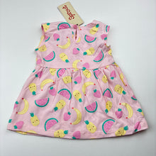 Load image into Gallery viewer, Girls Sprout, pink stretchy top, pineapples, bananas, NEW, size 00,  