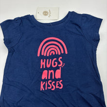 Load image into Gallery viewer, Girls Dymples, navy cotton t-shirt / top, NEW, size 00,  