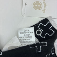 Load image into Gallery viewer, Unisex Dymples, black cotton romper,crosses, NEW, size 000,  