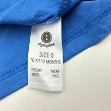 Load image into Gallery viewer, Boys Dymples, blue cotton t-shirt / top, NEW, size 0,  
